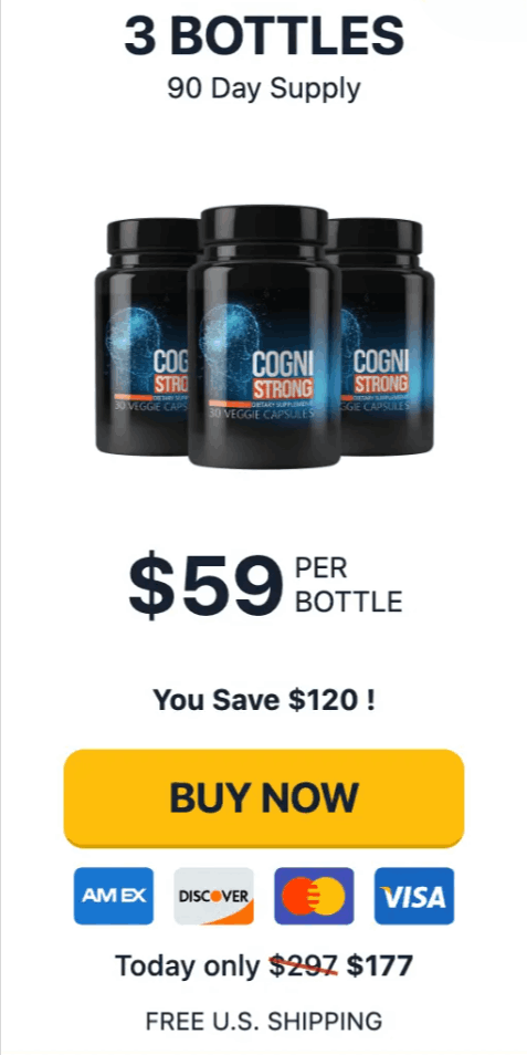CogniStrong three bottle pack pricing